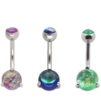 Bijou de corps Hisera Punk coloré, anneau de nombril rond, personnalisé, en acier inoxydable, pour cadeau de fête, unisexe, en stock