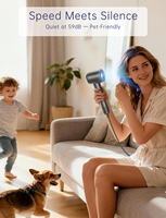 Sèche-cheveux ionique professionnel à séchage rapide avec diffuseur et buse, léger, pour la maison, les voyages et l'hôtel – En stock entrepôt US