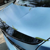 Film de protection de voiture en vinyle PET TPU Cast CPU auto-réparant, effet perle métallique satiné bleu brume, 1,52x16M/5x55FT, autocollant pour voiture