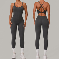 Combinaison de yoga sans couture personnalisée OEM pour Pilates, gym, avec effet push-up, respirante, pour l'entraînement