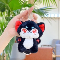 Mignon porte-clés en peluche renard mignon et moelleux, jouet en peluche loup viral, poupée, porte-clés lumineux, ornement de sac de dessin animé