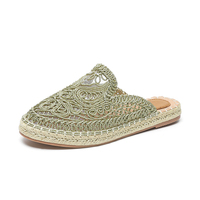 Sandales tendance d'été à bout rond, semelle plate, style pêcheur décontracté, pantoufles pour femmes