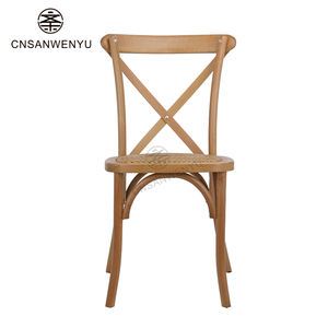 थोक ठोस लकड़ी बैकरेस्ट राजभोज कुर्सी होटल घर लकड़ी का मल क्रॉस पीछे रेट्रो डाइनिंग चेयर - Product Image 5