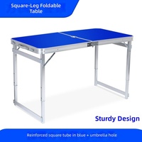 Table de camping pliante portable en aluminium, légère, pour pique-nique en extérieur, 120x60cm, pour barbecue, pêche, stand de marché