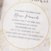 Invitation de décoration de porte en acrylique doré découpé au laser Invitation de mariage en papier imprimé personnalisé