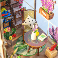 Ornement de maison en peluche courte à coller soi-même, design mignon pour la décoration de jardin des jeunes, montage facile, cadeau