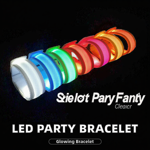Bracelet lumineux LED personnalisé avec logo, idéal pour les fêtes, concerts et événements, en nylon tissé, très vendu - Product Image 2
