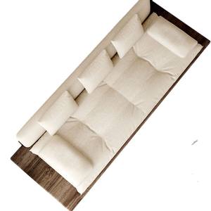 Sofá de Tres Plazas de Madera Maciza Estilo Wabi Sabi, Combinación en Forma de L para Sala de Estar, Madera de Pino, Fresno y Olmo, Relleno de Espuma - Product Image 5