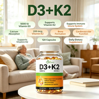Complément de santé pour adultes à marque privée OEM Chine-Herb, exclus les nouveau-nés, capsules molles végétaliennes de vitamines D3 et K2 à l'huile de coco