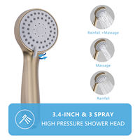 Système de Mitigeur de Douche et Baignoire Moderne Mural en Laiton Brossé de Luxe, Monocommande, Ensemble de Salle de Bain Hôtelier avec Jet Doux et Massage