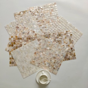 Adesivi <span class=keywords><strong>Murali</strong></span> Quadrati in Mosaico di Conchiglie Naturali, Autoadesivi ed Ecologici, per Bagno, Soggiorno, Balcone e Camera da Letto - Product Image 2