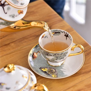 Wholesale Ceramic 4 Piece Tableware Set Fine Bone Plate and <b>Mug</b> Dinner Set Bone China Jungle Set - Product Image 6