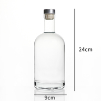 Bouteilles de Gros 250ml 375ml 500ml 750ml 1000ml pour Whisky, Vodka, Tequila – Bouteilles de Vin et Liqueur en Verre Rond Transparent