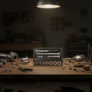 Juego de Llaves de Tubo 519/606CB, Kit de Llaves de 1/4, 3/8 y 1/2 Pulgadas, Métricas y Estándar, Herramientas de Reparación Mecánica - Product Image 3