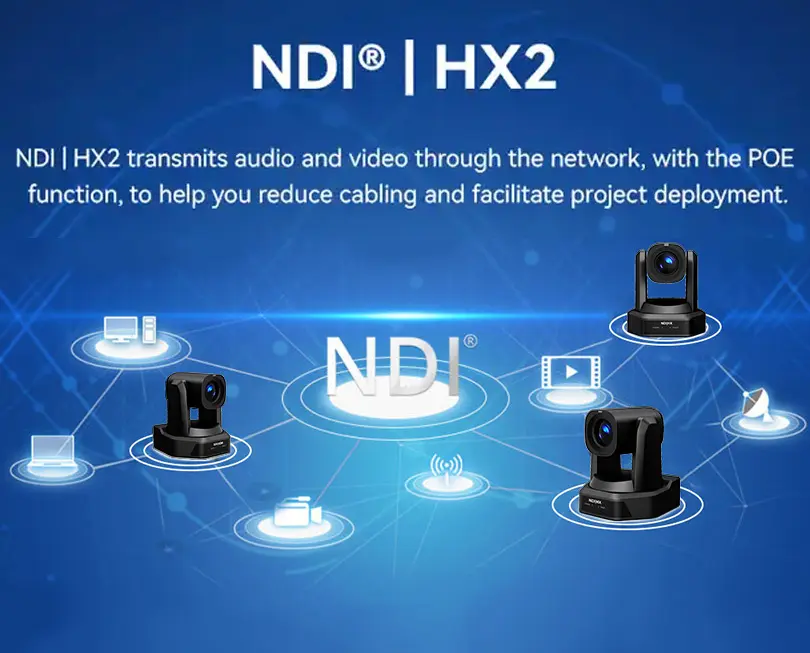 최고의 스튜디오 방송 NDI HX 포 1080P 20x 광학 줌 Ptz 회의 카메라 Sdi HD Mi Lan Usb3.0 및 PTZ IP 조이스틱 키트