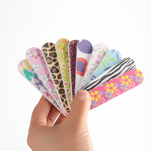 Colorful Painted Emery Boards Travel Size 9cm Cute Small Washable Disposable Nail File Double Sided for Nail Salon & Home Use