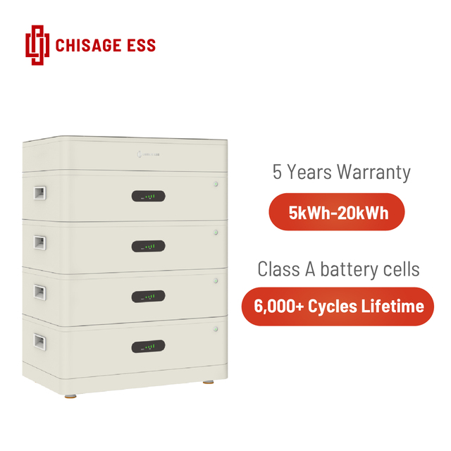 CHISAGE ESS 48V 5kwh 10kwh 15kwh 20kwh Lifepo4 Stackable Lithium Battery Pack Storage System for Solar Home Energy