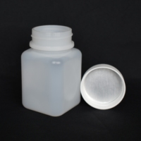 Bouteille en plastique carrée en HDPE solide oral translucide de 140ML pour capsule de vitamine de pilule avec bouchon à vis