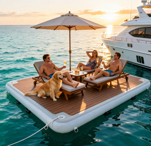 2026 Leisure Land Plateforme flottante gonflable en PVC personnalisée pour l'été, île de baignade, radeau et quai pour <span class=keywords><strong>jet</strong></span> <span class=keywords><strong>ski</strong></span> - Product Image 2