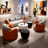 Conjunto de Sofá Modular Curvo Moderno, Tapizado en Esponja, 2 Sillones, Espuma de Alta Densidad, Construcción Duradera para un Estilo Contemporáneo