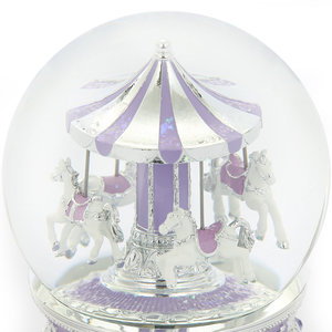 Custom Artificial Resin <b>Snow</b> <b>Globe</b> LAVENDER PURPLE CAROUSEL <b>Musical</b> Water <b>Globe</b> Christmas Decoration Gift - Product Image 4