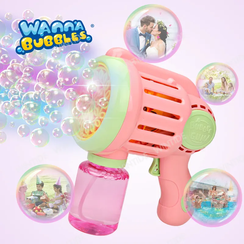 26 hole Rocket-Shaped PC Plastic Toy Bubble Gun for Boys Toddlers 1-8 Outdoor Summer Easter Birthday Parties Bubble Blasters