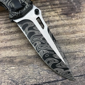 Cuchillo Plegable de Bolsillo para Acampar al Aire Libre con Diseño de Leopardo, Fabricado con Acero Inoxidable G10+ de Grado DIY OEM, 5CR13MOV - Product Image 4