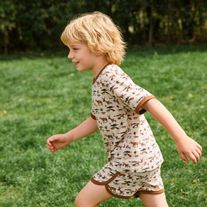 Ensemble de pyjamas pour bébé de couleur <span class=keywords><strong>pastel</strong></span>, manches courtes, faible MOQ, vêtements pour bébé, vêtements de nuit pour enfants, ensemble de vêtements pour filles - Product Image 2