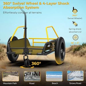 Remorque et chariot de vélo 2 en 1, remorque de vélo avec rotation à 360° ° Roue pivotante détachable à dégagement rapide avec pneu large 16"*3" - Product Image 4