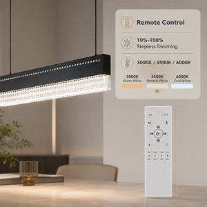 โคมไฟเพดาน LED โมเดิร์น 120 ซม. ปรับความสว่างได้ พร้อมรีโมทคอนโทรล วัสดุเหล็ก อลูมิเนียม อะคริลิค ปรับความสูงได้ เหมาะสำหรับห้องรับประทานอาหาร - Product Image 3