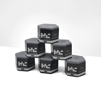 Craie de billard hexagonale HC Hola Champion Grise, design 6 faces, ensemble combo antidérapant, 98 pièces, boîte de rangement en PU, pour compétition, usage professionnel