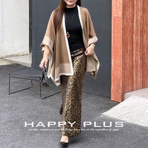 กระโปรงมิดิผ้าซาตินลายเสือดาว Happy Plus รุ่น N9308 ไซส์พลัสสำหรับผู้หญิง กระโปรงทรงหางปลาเอวธรรมชาติ ดีไซน์หรูหรา - Product Image 2