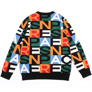 Fabricant de pulls pour hommes avec logo personnalisé OEM, motif jacquard, pull en tricot décontracté à col rond, pull en tricot d'hiver pour hommes - Product Image 3