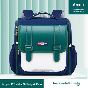 Sac à dos scolaire unisexe rouge en polyester Oxford imperméable grande capacité avec coussin d'air et genouillères pour garçons et filles de la 1ère à la 6ème année - Product Image 2