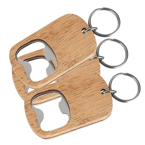 Bottle Opener Keychain Wooden Beer Bottle Opener Household Kitchenware Jar Opener Customized