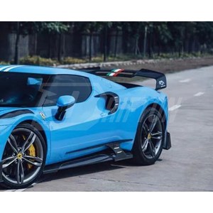 Para Ferrari 296 2021-2025, Molduras de Guardabarros Traseros de Fibra de Carbono Visible - Product Image 3