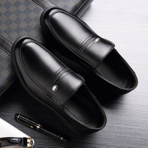 Chaussures habillées en cuir noires pour hommes, à fermeture facile, pour le bureau et la carrière, tailles jeunesse 45 46 - Product Image 4