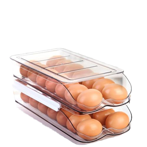 Contenitore <span class=keywords><strong>Portauova</strong></span> a Grande Capacità da 36 Uova, Dispenser Impilabile e Scorrevole a 2 Livelli per <span class=keywords><strong>Frigorifero</strong></span> in Plastica a Iniezione - Product Image 5