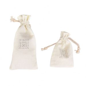 Sacs et pochettes en coton et lin en gros avec cordon de serrage en corde de coton, emballage cadeau naturel et écologique - Product Image 2