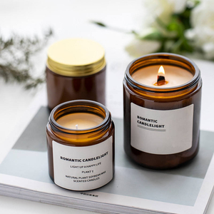 Venta al por Mayor de Frascos de Vidrio Color Ámbar para Velas de 100ml y 200ml con Tapa Metálica - Product Image 2