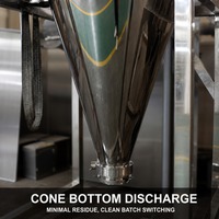 Mélangeur Conique Industriel à Double Hélice pour Poudres Sèches – Idéal pour Ligne de Mélange par Lot de Grains, Herbes et Cosmétiques