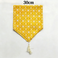 Chemin de table en lin avec pampilles, motif géométrique ethnique vintage, style japonais