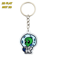 Porte-clés en acrylique mignon astronaute extraterrestre vert ET en combinaison spatiale avec casque à bulles, accessoire Kawaii parfait pour sacs à dos et fans de science-fiction