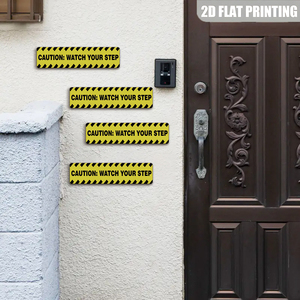 Attenzione: Guarda dove metti i piedi - Cartello di avvertimento in metallo giallo e nero - Product Image 4