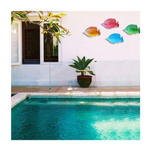 Set of 4 for Outdoor Indoor Coastal Ocean Sea Metal Fish Hanging Wall Art Decor - Product Image 4