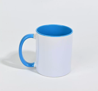 Mug en céramique bicolore personnalisé de 11 oz, tasse à café vierge pour sublimation avec poignée colorée, impression de logo DIY pour entreprise, maison, cadeau d'anniversaire