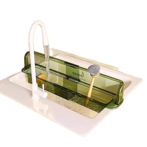 Lecoco Kitchen Water Retaining Shelf Retractable Sink Splash Guard Multi Function Storage For Sink - Product Image 5