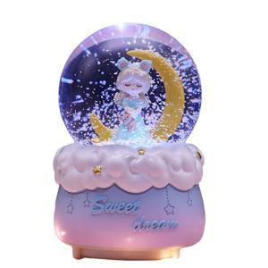 Carillon con Sfera di Cristallo Principessa Luna, Ornamenti Cartoon, Artigianato in Resina, Palla di Neve, Regalo Creativo all'Ingrosso - Product Image 3