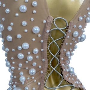 Top sans manches à bretelles en perles tendance pour femmes, dos en maille, débardeur de soirée, tenue de fête, costume de DJ, chanteuse, danseuse Gogo - Product Image 6