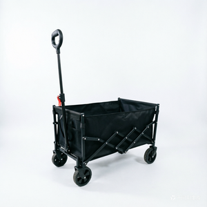 High Quality Steel 4-Wheel <b>Foldable</b> Beach Camping Cart with Storage Portable Outdoor <b>Trolley</b> for Picnic & <b>Garden</b> Use - Product Image 1